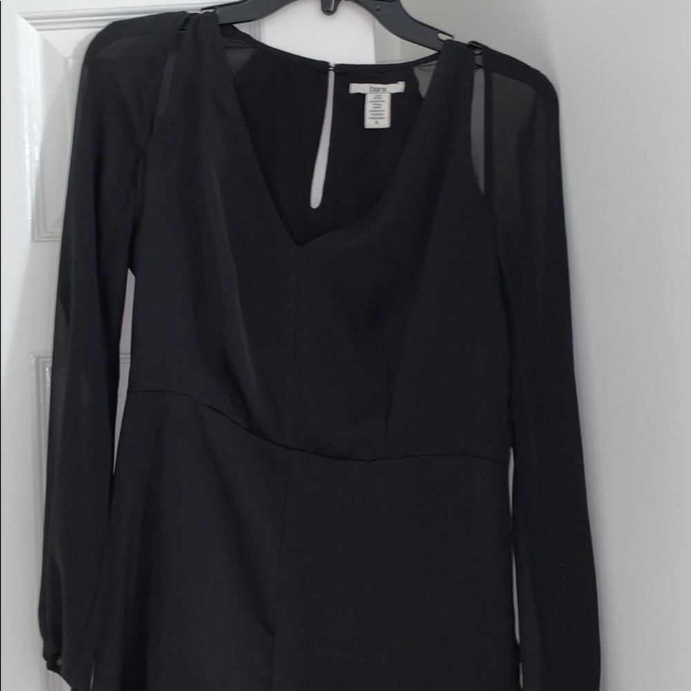 Long sleeve mesh romper.